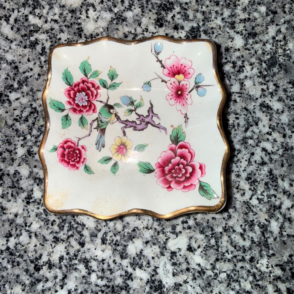 vintage James Kent Old Foley trinket dish in the "Chinese Rose" pattern